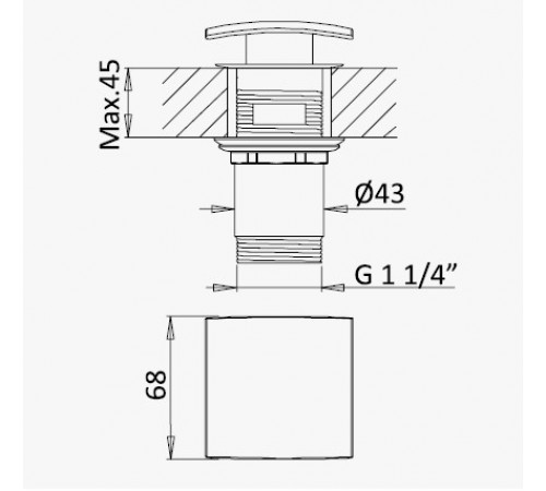 Сливной клапан из латуни push-open 1 1/4 '' - Quadra 139 590 0SR золото матовое