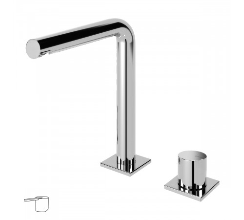 Смеситель для раковины на 2 отверстия, настольный ручка тип 2 Lusa 101 880 1SR золото матовое