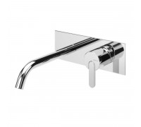 Смеситель для раковины, настенный на планке. Длина излива 150 мм Leaf 167 012 8CR хром глянец