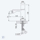 Смеситель для биде, тип ручки 2 Adagio 193 100 0MM нержавеющая сталь