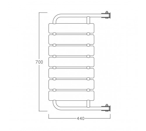Сиденье настенное, откидное - 700мм 152 005 4IS Inox / Polypropylene