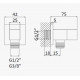 Угловой кран с подключением 1/2 - Quadra 126 200 2CR хром глянец