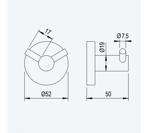Крючок двойной Maris 177 510 0SR золото матовое