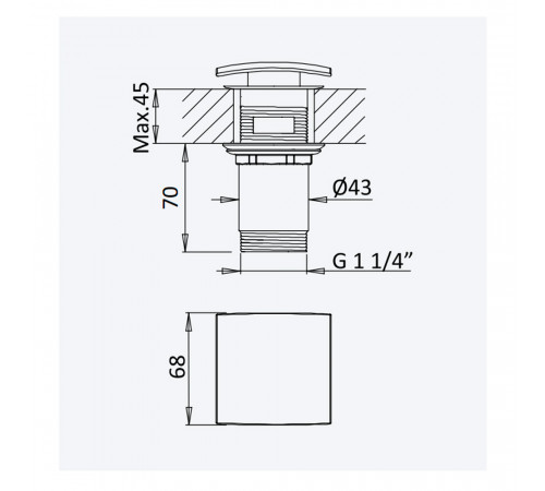 Сливной клапан из латуни push-open 1 1/4 '' - Quadra 139 590 0CR хром глянец / хром глянец