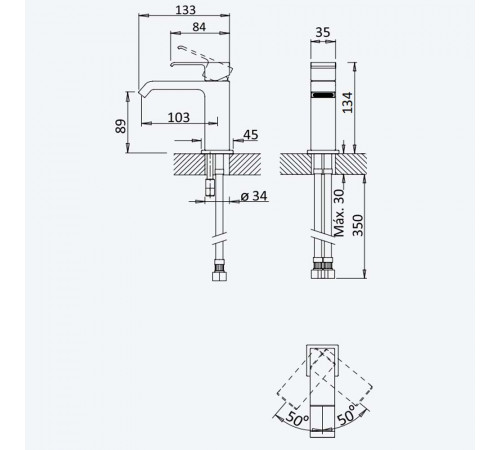 Смеситель для раковины Linea 182 010 1SR золото матовое