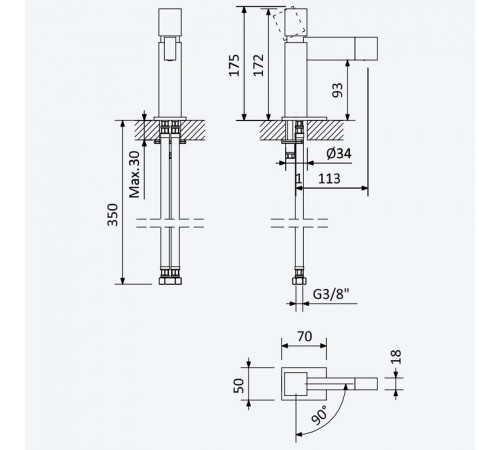 Смеситель для биде Adamastor 301 020 2SS бронза матовая