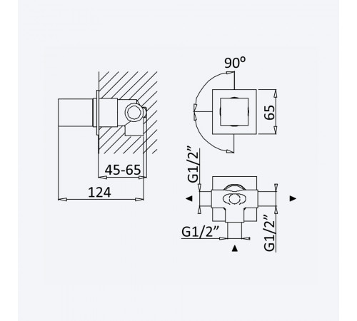 Переключатель на 2 выхода Adamastor 301 110 2SR золото матовое