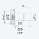 Угловой кран с подключением 1/2 - EloQ 125 200 2CR хром глянец
