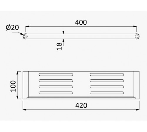 Полка 400 мм X-Alpha 188 000 6IS нержавеющая сталь