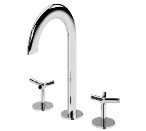 Смеситель для раковины на 3 отверстия, настольный Genesi 191 250 1SR золото матовое