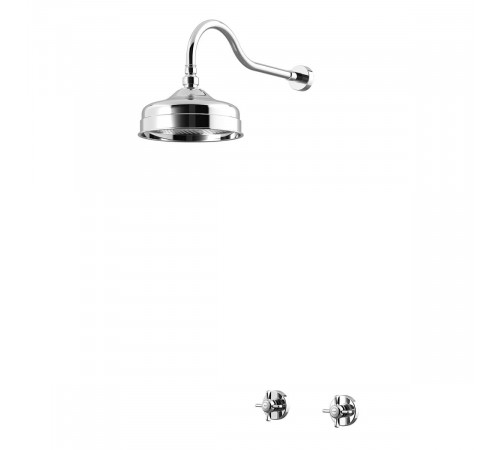 Душевой набор, скрытого монтажа, с латунной душевой лейкой  200 мм Imperial 117 760 0CR хром глянец