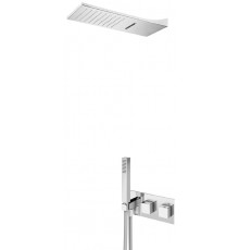Душевой набор термостатический, скрытого монтажа, с душевой лейкой Line Cascade (Rain/Cascade), и ручным душем Quadra - Celsius 185 595 2CR хром глянец