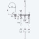 Смеситель для раковины на 3 отверстия, настольный, ручка тип 3 Avalon 189 000 7SR золото матовое