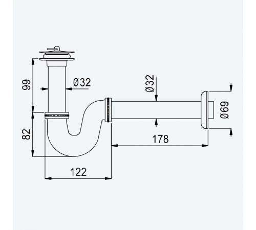 Сифон - S 137 000 6CR хром глянец