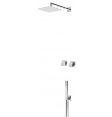 Душевой набор, скрытого монтажа, горизонтальный, с душевой лейкой 250x250 мм, и ручным душем Escudo 102 753 2CR хром глянец