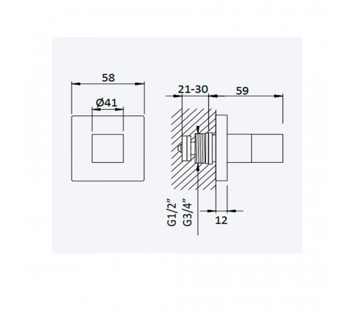 Запорный вентиль 1/2  - Quadra 139 590 3SS бронза матовая