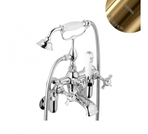 Смеситель для ванны, с ручным душем Imperial 117 030 0OR золото 24 карата