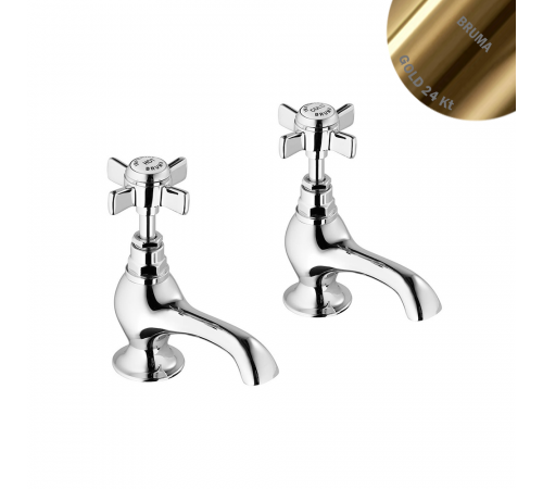 Вентили на 1 воду для раковины, настольный, холодный и горячий, 1 пара Imperial 117 390 0OR золото 24 карата
