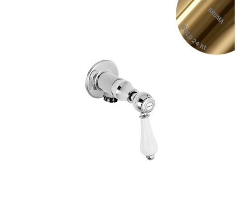 Угловой кран с подключением 1/2 Classico 118 200 0OR золото 24 карата