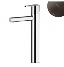 Смеситель для раковины высокий, настольный со сливным клапаном push-open 1 1/4'' - Elo Lusa 101 000 9MG оружейная сталь