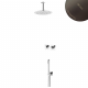 Душевой набор, скрытого монтажа, горизонтальный, с латунной душевой лейкой  250 мм, с потолочным держателем 100 мм, и ручным душем Elo Lusa 101 663 2MG оружейная сталь