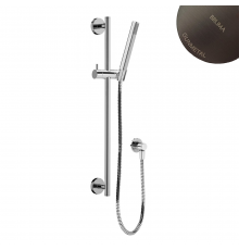 Душевой гарнитур, с стойкой EloX, ручной душ из латуни Elo и выход со стены 145 575 3MG оружейная сталь
