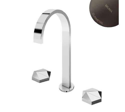 Смеситель для раковины на 3 отверстия, настольный Utopia 183 250 1MG оружейная сталь
