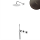 Душевой набор, скрытого монтажа, термостатический - VenusQ с латунной душевой лейкой  250 мм и ручным душем Elo Lusa 187 483 1MG оружейная сталь