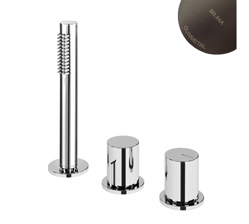 Смеситель на борт ванны, с ручным душем Elo - 2 выхода, ручка тип 2 Avalon 189 300 0MG оружейная сталь