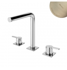 Смеситель для раковины на 3 отверстия, настольный ручка тип 2 Lusa 101 250 1MM нержавеющая сталь