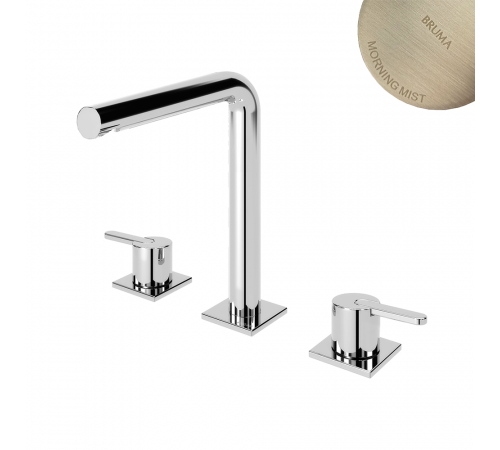 Смеситель для раковины на 3 отверстия, настольный ручка тип 2 Lusa 101 250 1MM нержавеющая сталь