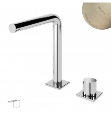 Смеситель для раковины на 2 отверстия, настольный ручка тип 2 Lusa 101 880 1MM нержавеющая сталь