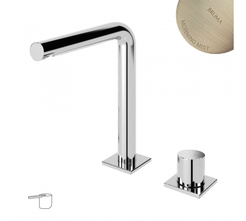 Смеситель для раковины на 2 отверстия, настольный ручка тип 2 Lusa 101 880 1MM нержавеющая сталь