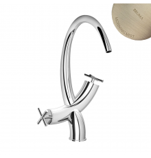 Смеситель для раковины, настольный со сливным клапаном push-open 1 1/4 '' - Elo Hera 106 011 0MM нержавеющая сталь