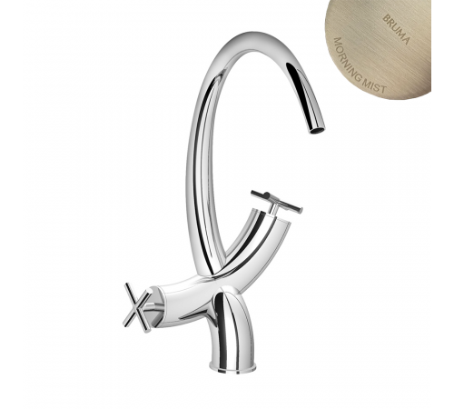 Смеситель для раковины, настольный со сливным клапаном push-open 1 1/4 '' - Elo Hera 106 011 0MM нержавеющая сталь