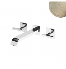 Смеситель для раковины на 3 отверстия, настенный со сливным клапаном push-open 1 1/4 '' - Quadra Royale 192 864 1MM нержавеющая сталь
