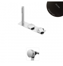 Смеситель на борт ванны, с прогрессивным картриджем и наливом через сифон Utopia 183 200 4NS черный матовый