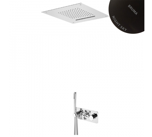 Душевой набор термостатический, скрытого монтажа, с верхней потолочной лейкой (Rain/Cascade) Navy 190 788 1NS черный матовый