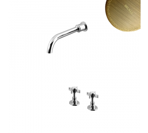 Смеситель для умывальника на 2 отверстия, настольный, с изливом из стены, 175 мм Imperial 117 000 0LE состаренная бронза