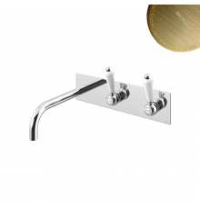 Смеситель для раковины, настенный на планке. Длина излива 170мм Classico 118 010 5LE состаренная бронза