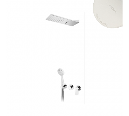 Душевой набор, скрытого монтажа, с душевой лейкой Line Cascade (Rain/Cascade) Spring 112 575 1PW белый матовый