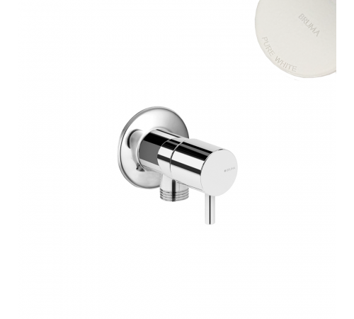 Угловой кран с подключением 1/2 - Elo 125 200 1PW белый матовый