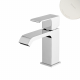 Смеситель для раковины со сливным клапаном push-open 1 1/4'' - Quadra Linea 182 014 1PW белый матовый