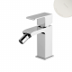 Смеситель для биде со сливным клапаном push-open 1 1/4'' - Quadra Linea 182 024 1PW белый матовый