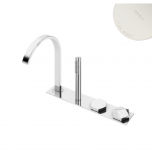 Смеситель на борт ванны, с прогрессивным картриджем Utopia 183 200 0PW белый матовый