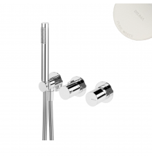 Смеситель скрытого монтажа, на 3 отверствия, с 2 выходами, и ручным душем Elo Avalon 189 170 1PW белый матовый