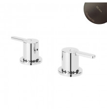 Смеситель на борт ванны на 2 отверстия, с 1 выходом ручка тип 2 Leaf 167 960 2MG оружейная сталь