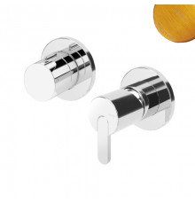 Смеситель скрытого монтажа на 2 отверстия, с 3 выходами ручка тип 2 Leaf 167 312 4PS бронза матовая PVD