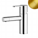 Смеситель для биде со сливным клапаном push-open 1 1/4'' - Elo Lusa 101 100 5SR золото матовое