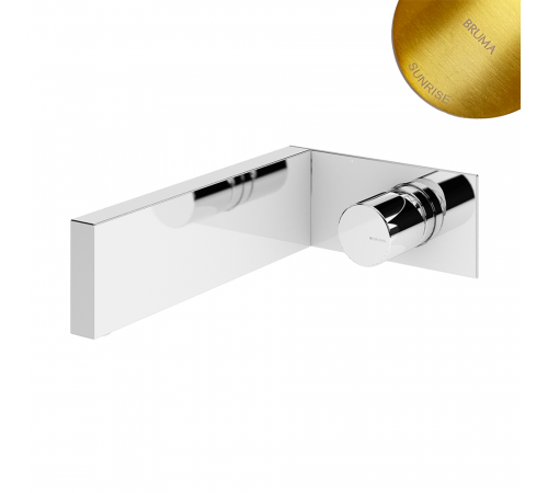 Смеситель для раковины, настенный на планке Lusa 101 220 2SR золото матовое
